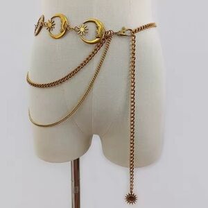 Vintage Gold Celestial Chain Belt